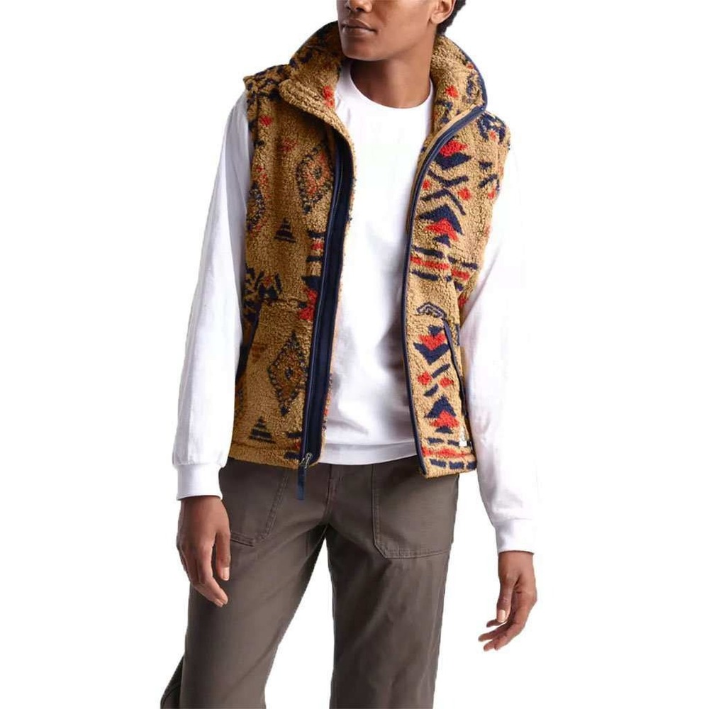 North Face Campshire Fleece Vest Cedar Brown Geo California Sherpa Southwest Med